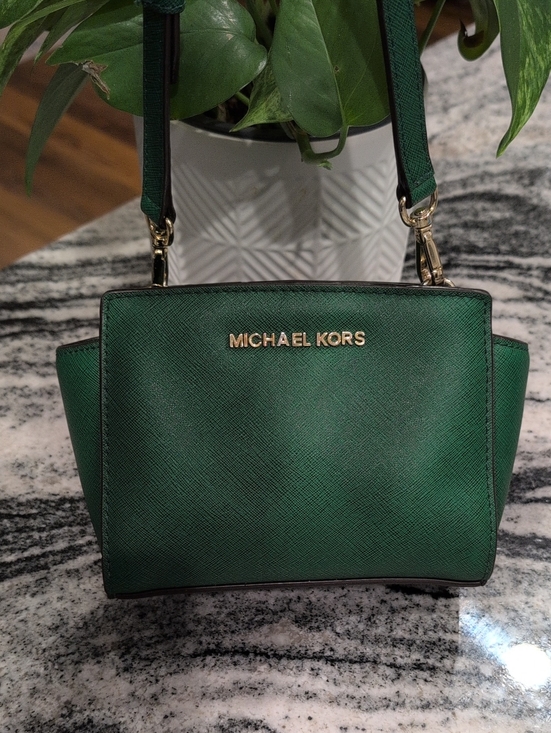 Michael Kors Handbags - Michael Kors Green Crossbody Bag with Gold Hardware
